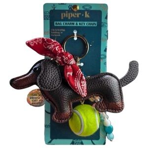 PIPER K Dachshund Doxie Bag‎ Charm Key Chain